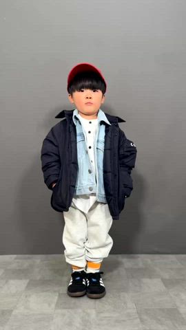 「アイテム（デニムジャケット）」を使った、YU⭐︎さん（キッズ・100cm）の冬コーディネート