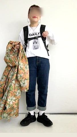 「アイテム（レインコート/ポンチョ）」を使った、SACHIさん（レディース・150cm）の春コーディネート