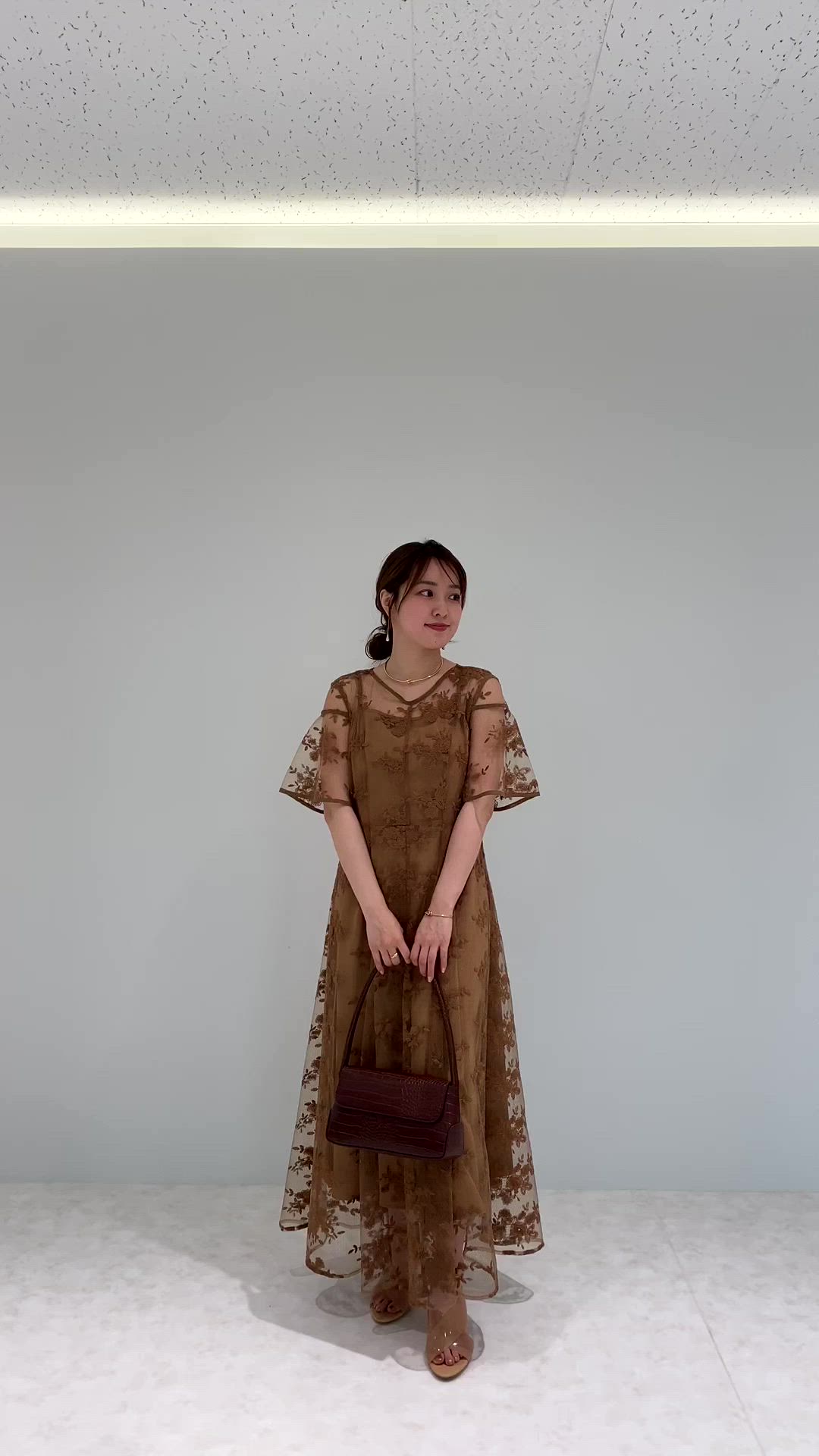 LEJA】花柄後ろリボン半袖キャミワンピースセットアップワンピース