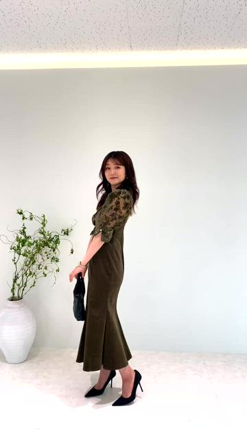 LEJA】花柄ボレロマーメイドワンピースセットアップロングワンピース