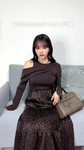 「アイテム（ボストンバッグ）」を使った、Harukaさん（レディース・158cm）の冬コーディネート