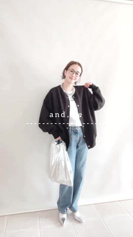 「アイテム（エコバッグ/サブバッグ）」を使った、陽さん（レディース・156cm）の秋コーディネート