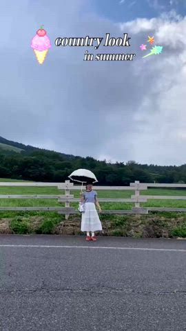 「アイテム（折りたたみ傘）」を使った、Sakuraさん（レディース・156cm）の夏コーディネート